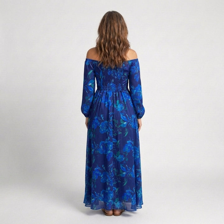 Aspen | Vestido Maxi Floral sin Hombro