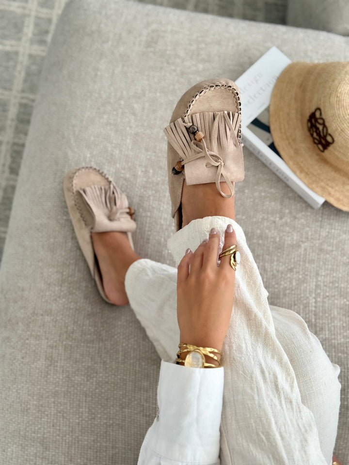Sabrina | Zuecos boho con flecos