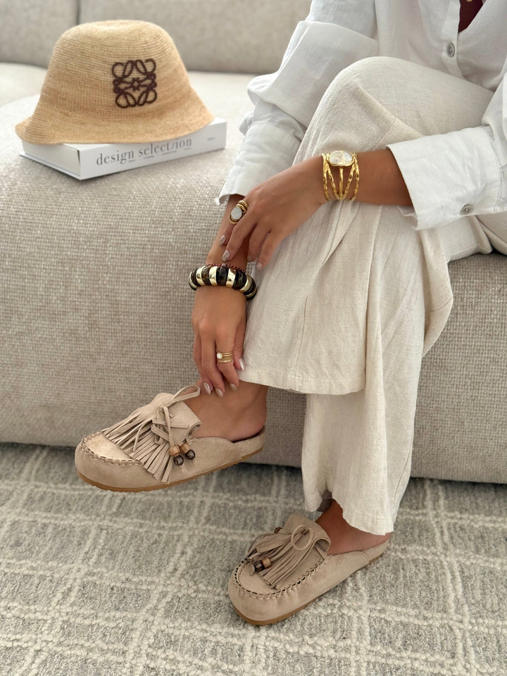Sabrina | Zuecos boho con flecos