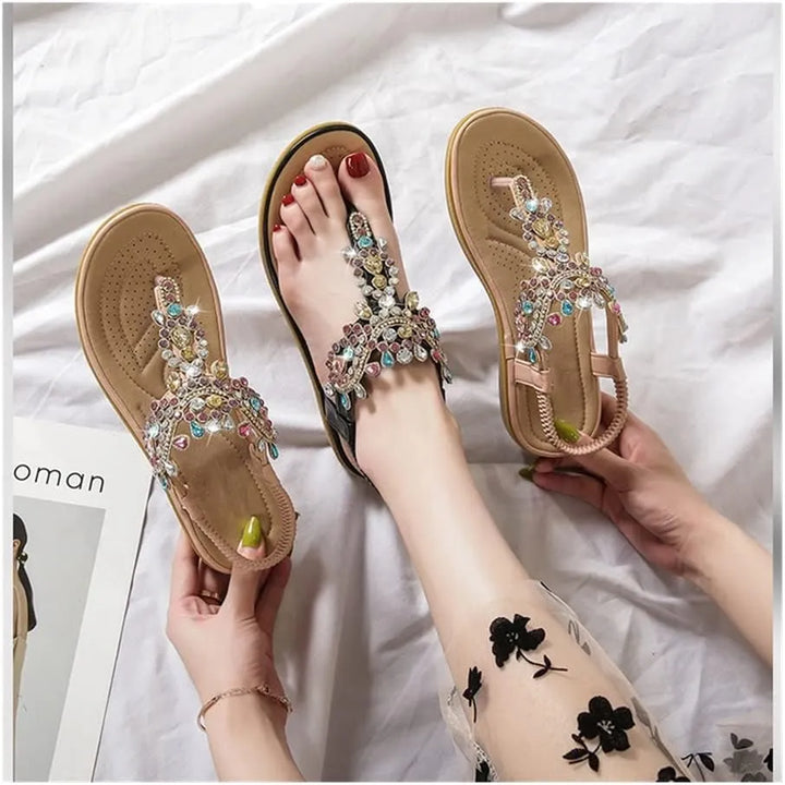 Esmeralda - Jewel sandals with an artisanal design