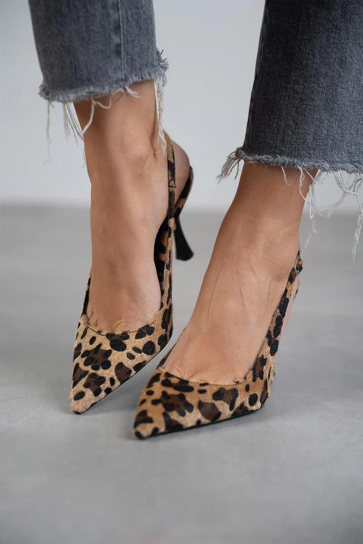 Monica - Leopard print pointed-toe high heels
