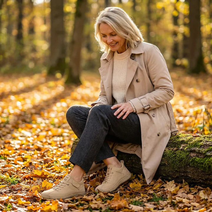 Gisela - Zapatillas ortopédicas cómodas de efecto piel