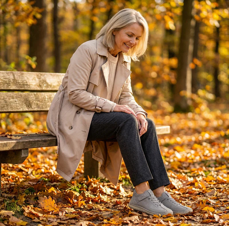 Gisela - Zapatillas ortopédicas cómodas de efecto piel