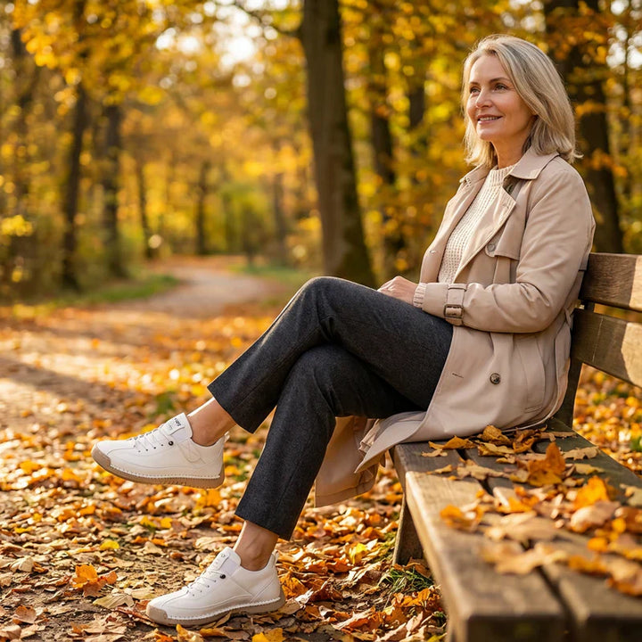 Gisela - Zapatillas ortopédicas cómodas de efecto piel