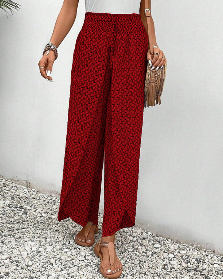Zara | Ruffled Printed Trousers