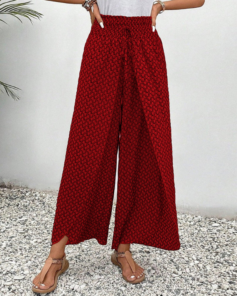 Zara | Ruffled Printed Trousers