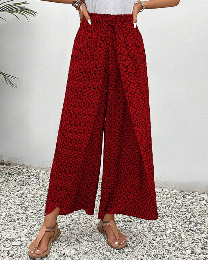 Zara | Ruffled Printed Trousers