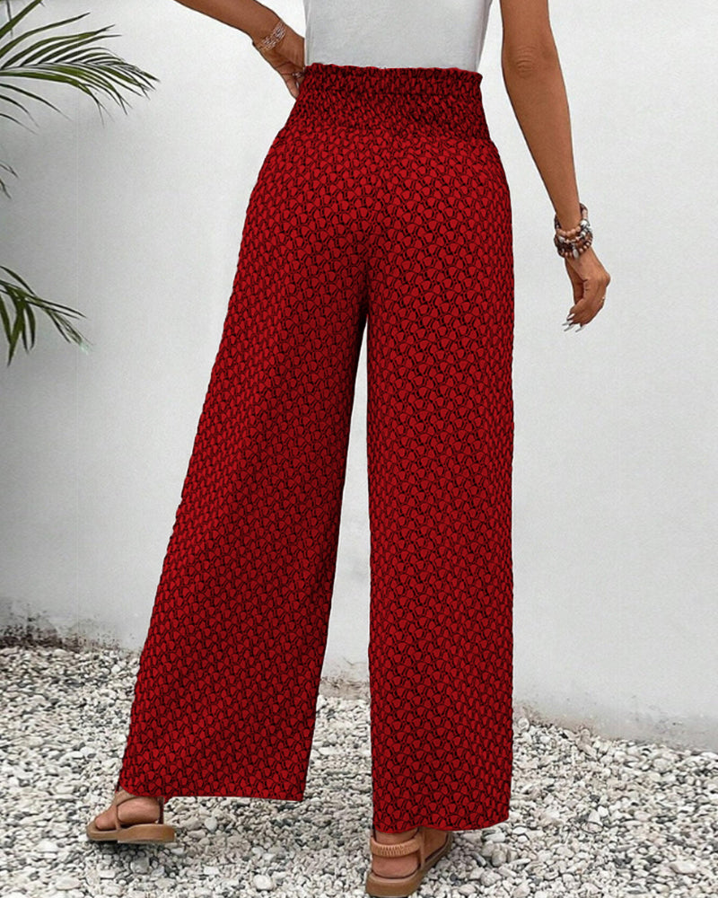 Zara | Ruffled Printed Trousers
