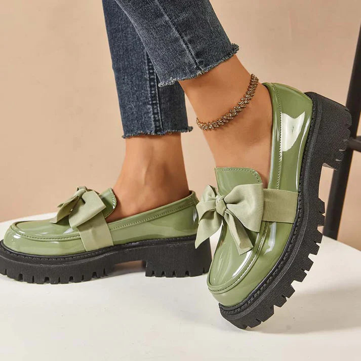 Violeta - Platform loafers with bow